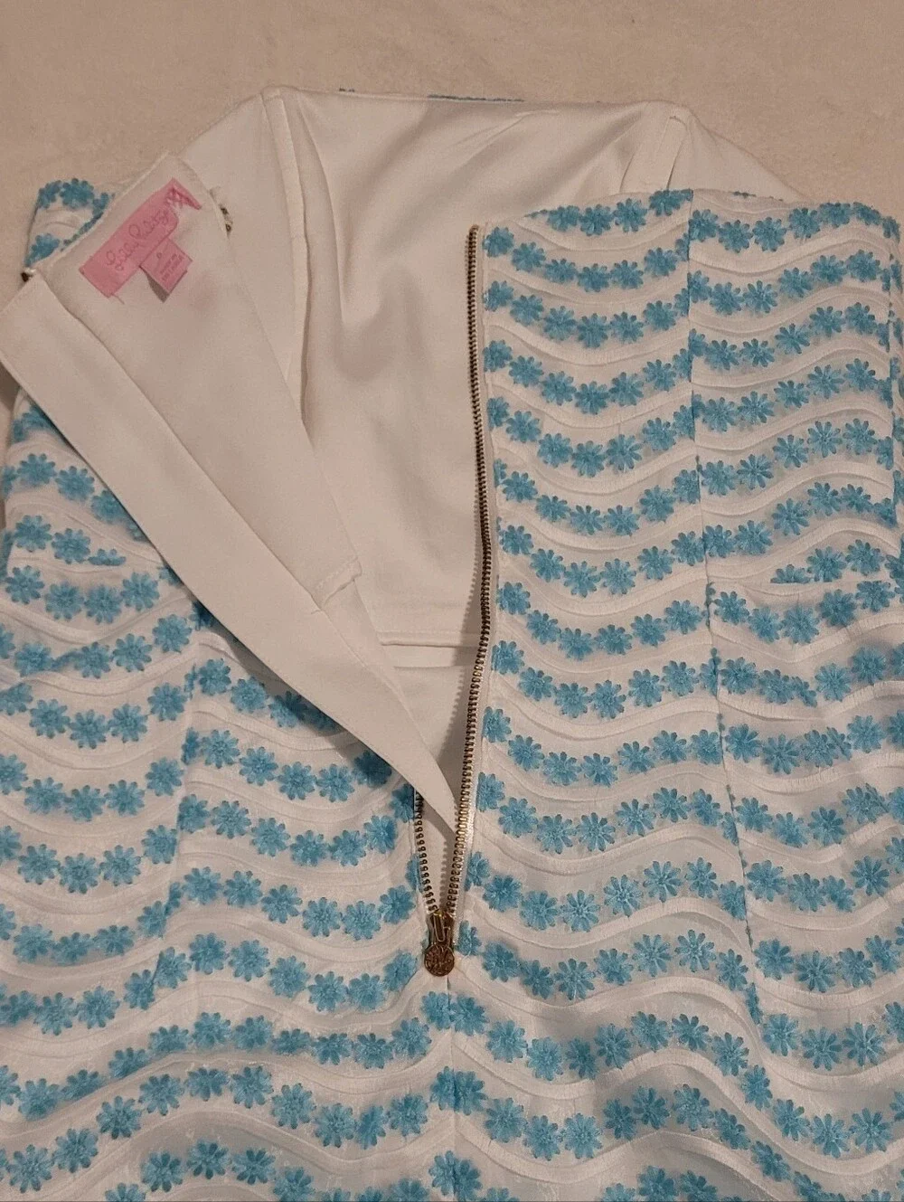 ​Lilly Pulitzer Leavens Strapless Dress in Shorely Blue Size 0 - Picture 6 of 15